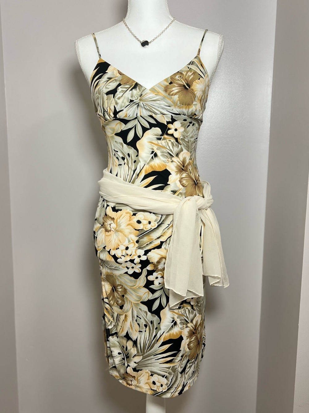 Vintage 90s Concert Floral Sundress Tropical Resort Summer Vacation Mini 🕊️